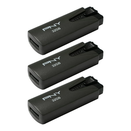 PNY 32GB Attaché USB 2.0 Flash Drive 3-Pack - Light-Weight Durable Storage Device for Data