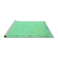 thumbnail image 2 of Ahgly Company Machine Washable Indoor Square Solid Turquoise Blue Modern Area Rugs, 4' Square, 2 of 4