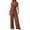 Orange, variant on Rompers for Women Wrap Summer Front V-Neck Wide Strap Jumpsuit with Belt Soft Wide Leg Sleeveless Long Onesie Clothes