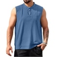 thumbnail image 3 of Sentmoon Mens Workout Tank Tops and Sleeveless V Neck Summer Shirt Solid Color with Pockets Quick Dry Loose Button Up Oversized Gym Clothes for Men Hawaiian for Running in Hot Weather S, 3 of 6
