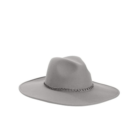 Scoop Wide Brim Fedora with Chain Women's