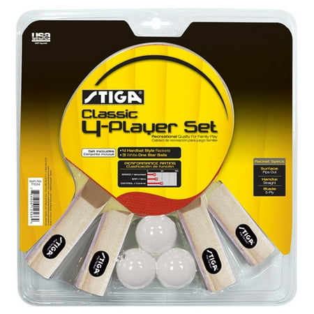 STIGA Classic 4-Player Table Tennis Set (Best Table Tennis Bat For Spin)