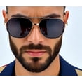 thumbnail image 5 of Dark Black Lens Sunglasses Men's Fashion Forward Gold Frame Street Wear Trendy, 5 of 9