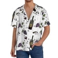 thumbnail image 3 of Disketp Men's Hawaiian Wine Bottles And Grapes Print Shirts Button Down Holiday Beach Shirts-Large, 3 of 7