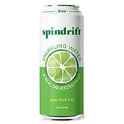 Spindrift Sparkling Water, Lime Flavored, Made with Real Squeezed Fruit, 16 Fluid Ounce Cans, Pack of 12 (Only 5 Calories per Seltzer Water Can)