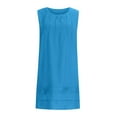 thumbnail image 6 of Women's Dresses Plus Size Sleeveless Crew Neck Midi Tank Dress Summer Casual Loose Fitness Beach Vacation Sundresses Sky Blue XXL, 6 of 9
