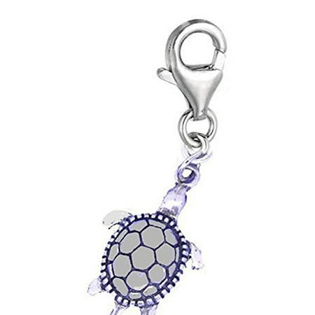 - Clip-on Turtle Charm Pendant for European Clip on Charm Jewelry w/ Lobster Clasp