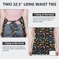 thumbnail image 6 of Colorful Games Icon Black Pattern Apron-Garden Aprons for Women with Pockets-Cotton Linen Waterproof Kitchen Cooking Gardening Aprons Adjustable for Kitchen,Cooking,BBQ and Salon 33x27 Inch, 6 of 7