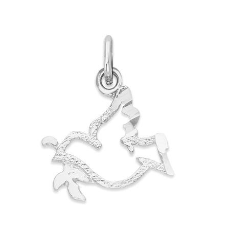 Golden Fire 925 Sterling Silver Dove Charm - Religious Gifts for Women