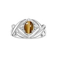 thumbnail image 1 of RYLOS Bagues pour Femmes Bague en Argent Sterling XOXO Câlins & Baisers 7X5MM Pierre Précieuse & Diamant Œil de Tigre de Novembre Taille 6, 1 of 7
