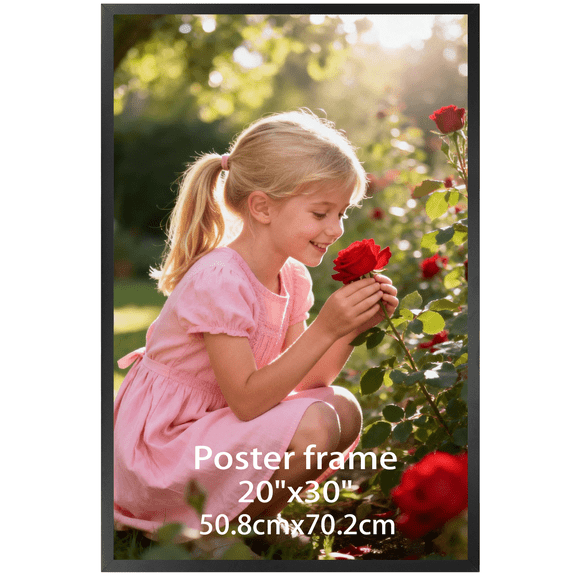 20x30 Picture Frame for Wall Mounted Display Vertically and Horizontally, Black