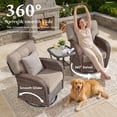 thumbnail image 4 of Bellefurn Outdoor Swivel Rocker Patio Chairs with 5" Thick Cushions,High Back Wicker Outdoor Swivel Chairs with Table,Patio Swivel Glider Chairs for Porch,Balcony,Garden,Deck & Backyard, 4 of 11