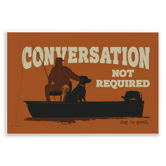Stupell Industries Conversation Not Required Dog People Painting Unframed Art Print Wall Art, 15 x 10