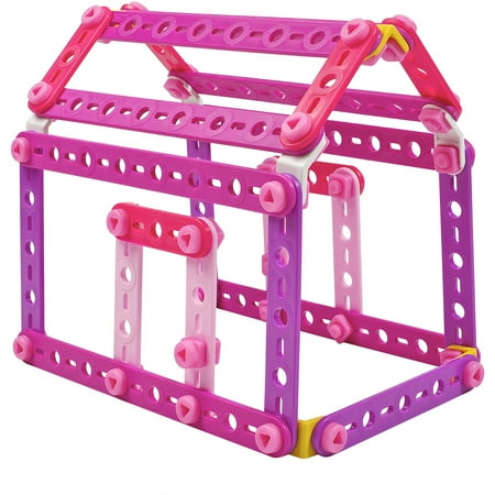 Meccano Erector 100 Piece Pink and Purple Building Set Box