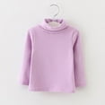 thumbnail image 3 of Baby Toddler Girls Basic Solid Stretch Cotton Turtleneck T-Shirt Tops Long Sleeve Fall Winter Clothes, 3 of 5