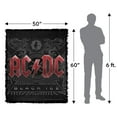 thumbnail image 2 of ACDC Blanket, 50'x60' Black Ice Woven Tapestry Cotton Blend Fringed Throw, 2 of 5