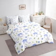 thumbnail image 3 of Homewish Cute Cartoon Bowknot 7-Piece Bedding Comforter Set,Kawaii Floral King Bedding Sets,Blue White Green Bed Sheets For Girls Teens,Luxury Bedroom Decor Reversible, 3 of 8