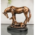 thumbnail image 6 of Farm Country Horse Family Mare and Foal Bronze Electroplated Resin Figurine, 6 of 6