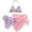 A01-Pink, variant on TOWED22 3 Piece Girls Swim Set Print Bikini Adjustable Spaghetti Straps Flouncy Cover Up Skirt Pink,15-16 Y