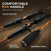 KastKing Baitcaster Fishing Rod and Reel Combo,Cast-610 Mh-right Handed Twin-Tip IM6 Graphite-Lethal Blaze