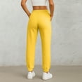 thumbnail image 5 of Baggy Sweatpants for Women Casual Drawstring Sweat Pants High Waist Workout Joggers Lounge Trousers with Pockets Yellow 2XL, 5 of 5