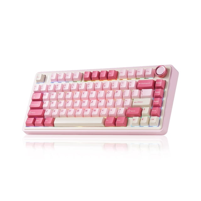 Teclado Gamer Inalámbrico AULA F75 75% con RGB - Rosa