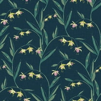 Laura Ashley Fulwell Fuchsia Midnight Seaspray Wallpaper