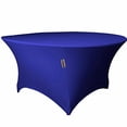 thumbnail image 2 of LA Linen Nappe Ronde en Spandex, 48 Pouces Ronde 30 Pouces de Haut, Bleu Royal, 2 of 3