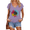 Purple, variant on Womens White Rainbow Sunflower Print V Neck Short Sleeve T-Shirt Colorful Floral Casual S-5XL Tops