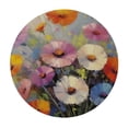 thumbnail image 2 of Awypu  Round Fitted Tablecloth Oil Painting Floral Flower Table Cloth with Elastic Edged Waterproof Wipeable Round Table Cover for Patio Parties Outdoor Decor White, 2 of 7