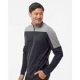 thumbnail image 2 of Adidas Mens Lightweight Quarter-Zip Pullover, S, Black Grey Three Melange, 2 of 3