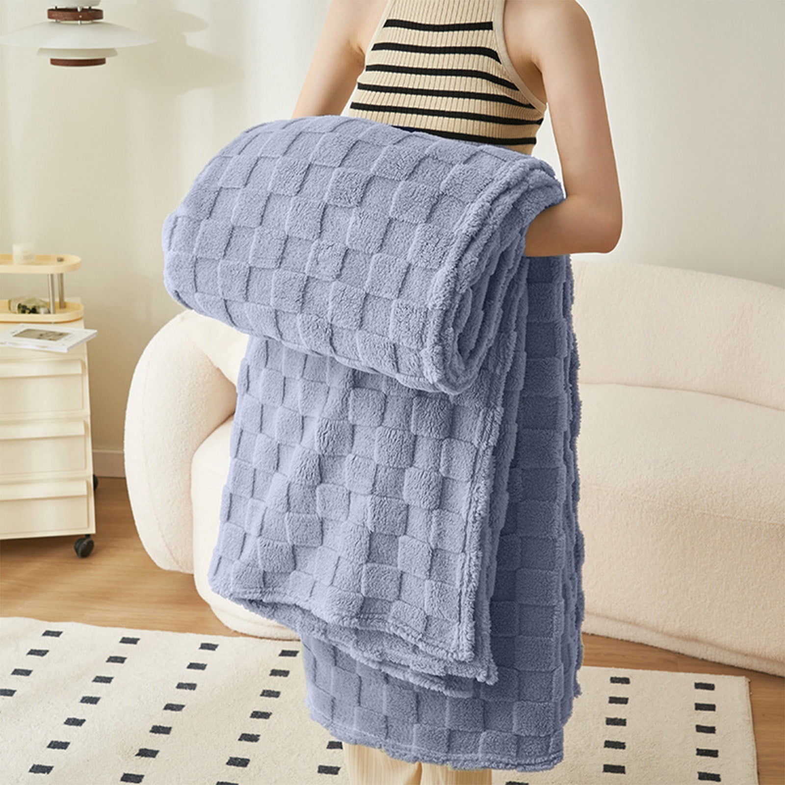 100% Cotton Thermal Blanket, Breathable Bed Blanket Twin Size, Soft Waffle Blanket, Twin Blanket, All Season Cotton Blanket, Soft Lightweight Breathable Bed Blanket Throw