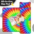 thumbnail image 4 of Red and Green Tie Dye Pattern Teens Toddler Nap Mat with Pillow, Sleeping Mat Bag for Preschool Daycare 59"x22", 4 of 6