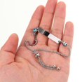 thumbnail image 3 of 2pcs Matching Bracelets for Couples: Stainless Steel Adjustable Couple Bracelets with Rhinestone Charm - Matching Wrist Bangles for Women and Men, 3 of 3