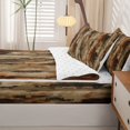 thumbnail image 5 of Homewish Vintage Brown Stripes Zipper Twin Comforter Sets with Fitted Sheet and 2 Pillowcases,Classic Geometric Abstract Zipper Bedding Set,Reversible,4pcs, 5 of 8