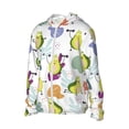 thumbnail image 2 of Pofeuu Orange Green Avocado Print Sun Protection Outdoor Lightweight Full Zip UV Cooling Hoodie Long Sleeve Summer Clothing for Outdoor Hiking-Large, 2 of 5