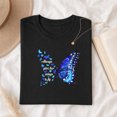 thumbnail image 3 of Jollimate Always Give Her Wings to Fly Shirt, Blue Butterfly Graphic Tee, Inspirational Gift for Women, 3 of 6