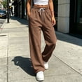 thumbnail image 5 of ZHYou No Boundarie Pants for Women Flare Baggy Fit Drawstring Elastic Waist Y2k High Rise Stylish Comfy Joggers,Brown,Size 3XL, 5 of 8