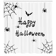 thumbnail image 3 of Ambesonne Halloween Shower Curtain, Black Happy Spooky Season, 69"Wx84"L, White Black, 3 of 3
