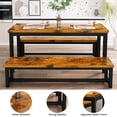 thumbnail image 5 of Baxluxe Dining Table Set, Rectangular Dining Table with Bench Set, Dining Table Set for 2-4 for Apartment, Kitchen and Dining Room, Antique Color, 5 of 7