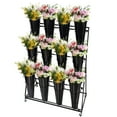 thumbnail image 5 of 3 Tier Metal Flower Display Stand with 12 Buckets and Wheels, Ideal for Flower Shops, Weddings & Home Decor, 5 of 8
