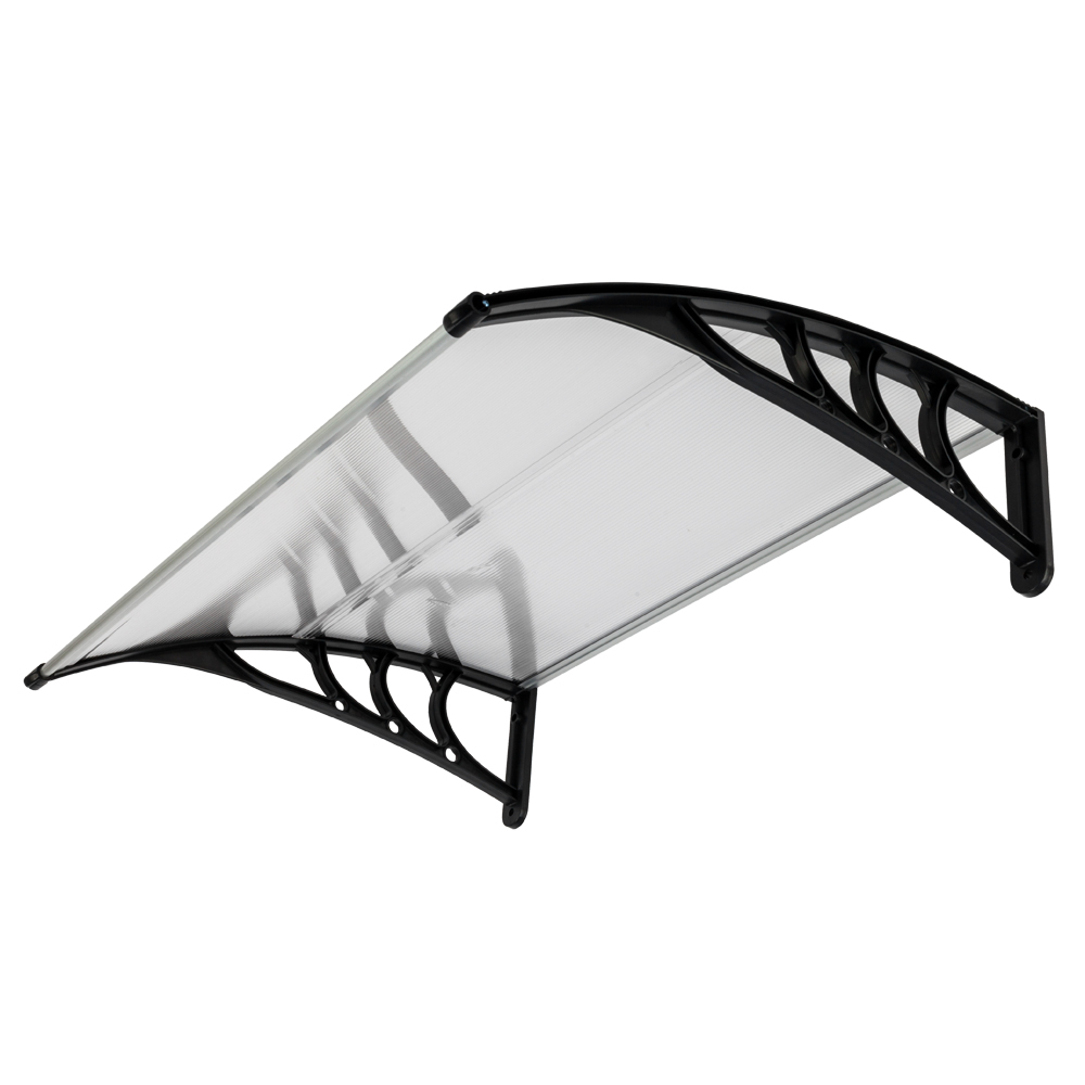 Window Awning Door Canopy, 30" x 40" Window Awning Overhead Door Modern Polycarbonate Cover Outdoor Front Door Patio Canopy UV Rain Snow Sunlight Protection Hollow Sheet/Black