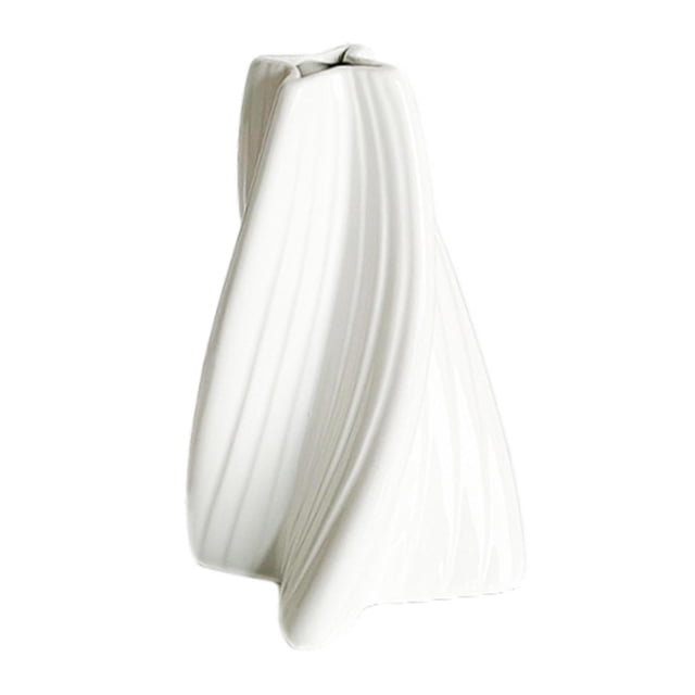 Jarrón de cerámica, florero, arreglo floral, decoración única y de moda para el hogar. Blanco
