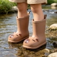 thumbnail image 2 of Angala Girls Rain Boots Mid Calf Capybara Design Waterproof Lightweight Cute Rainy Season Kids Rain Boots Size 10-10.5 Years Light Gray, 2 of 8
