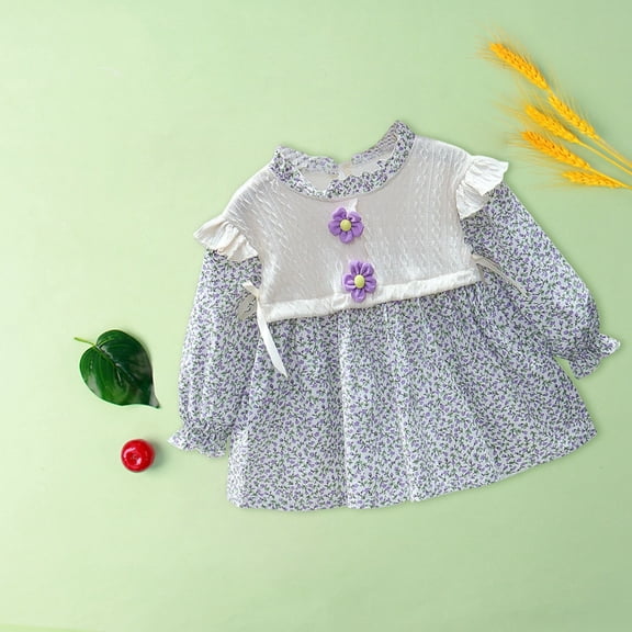 Vedolay Mini Dress Girls' and Toddler Sleeveless Dress,Purple 4-5 Years