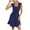 Navy, variant on Formal Wedding Guest Dresses for Women Ruched Sleeveless Backless Knee Length Dress Ruffle Clothes Pink M