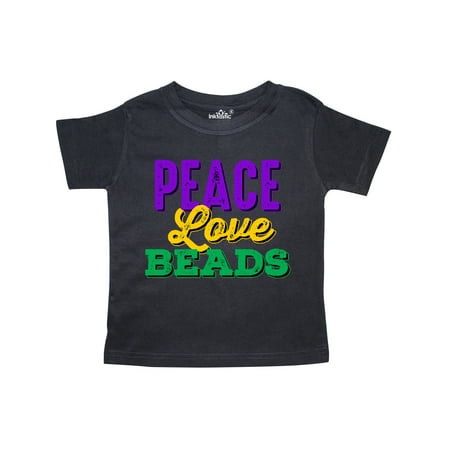 

Inktastic Mardi Gras Peace Love Beads Gift Toddler Boy or Toddler Girl T-Shirt