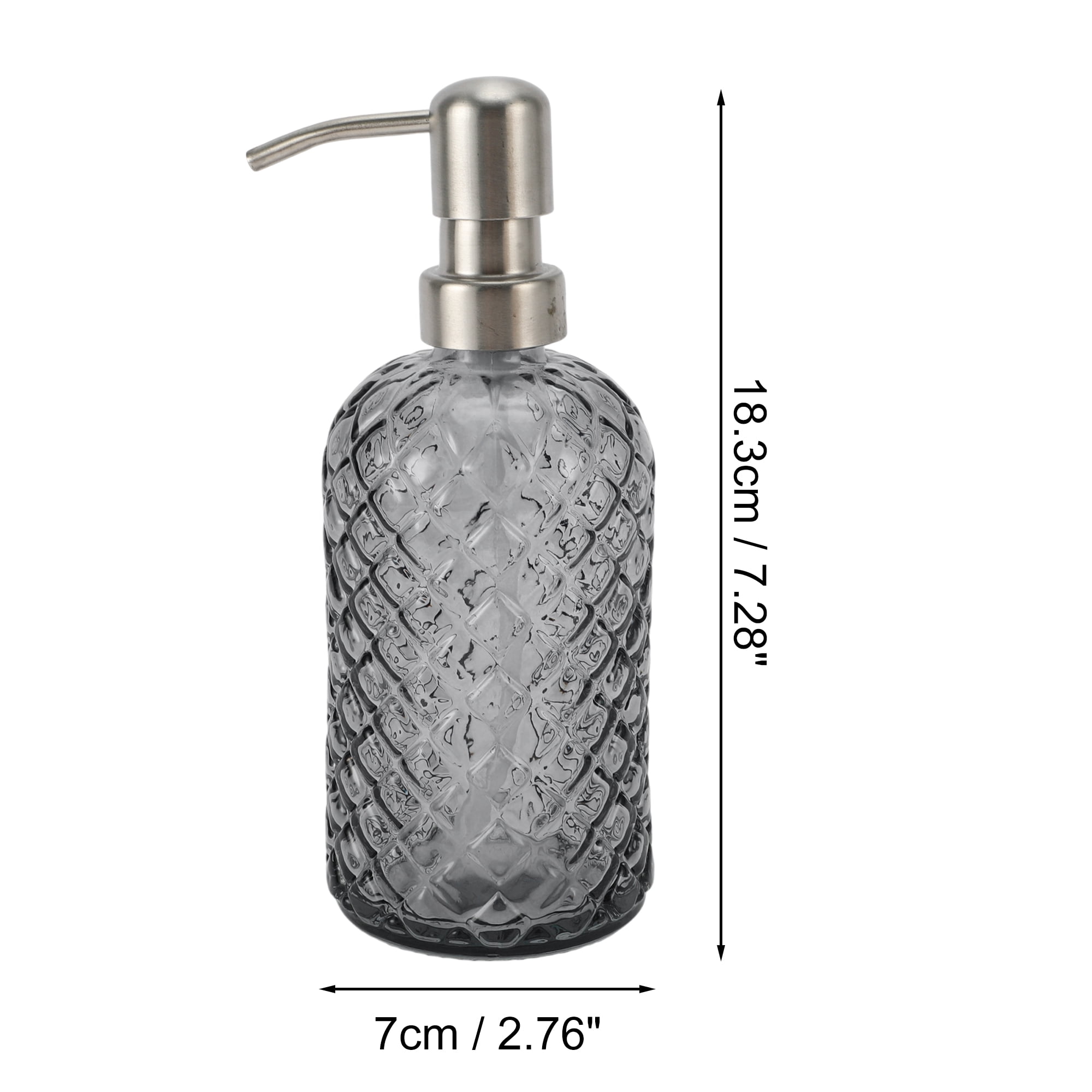 1 Pc Simple Cylindrical Soap Pump Dispenser for Bath 400ml Gray Silver Tone