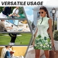 thumbnail image 6 of Uorisanigo Lucky Green Leaf Flower Workout Athletic Dresses Size XL Comfortable Fashionable Womens Sleeveless Golf Tennis Dresses Casual Zipper Neck Daily Wear, 6 of 7