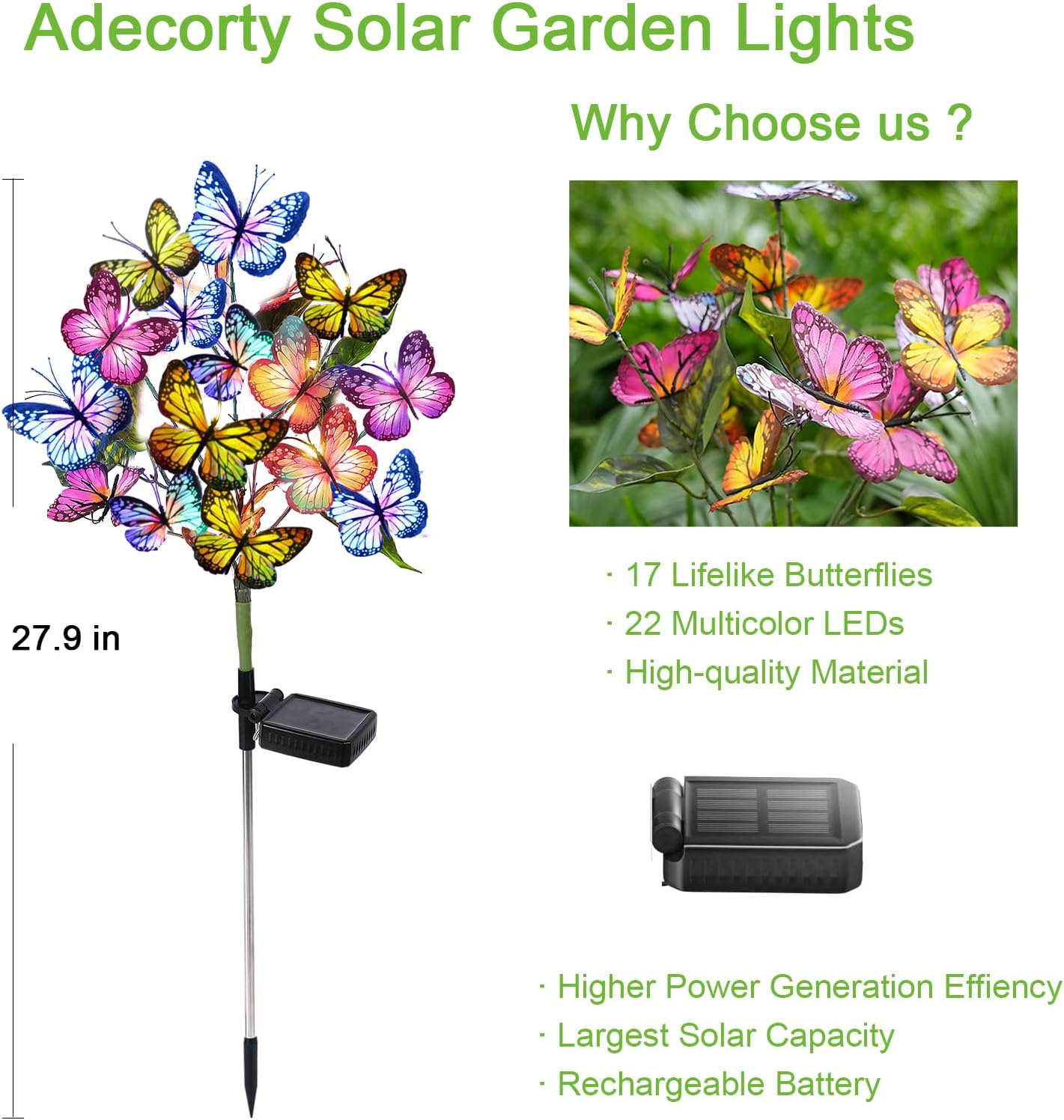 Qoosea Solar Butterfly Garden Lights, 2-Pack photo 7